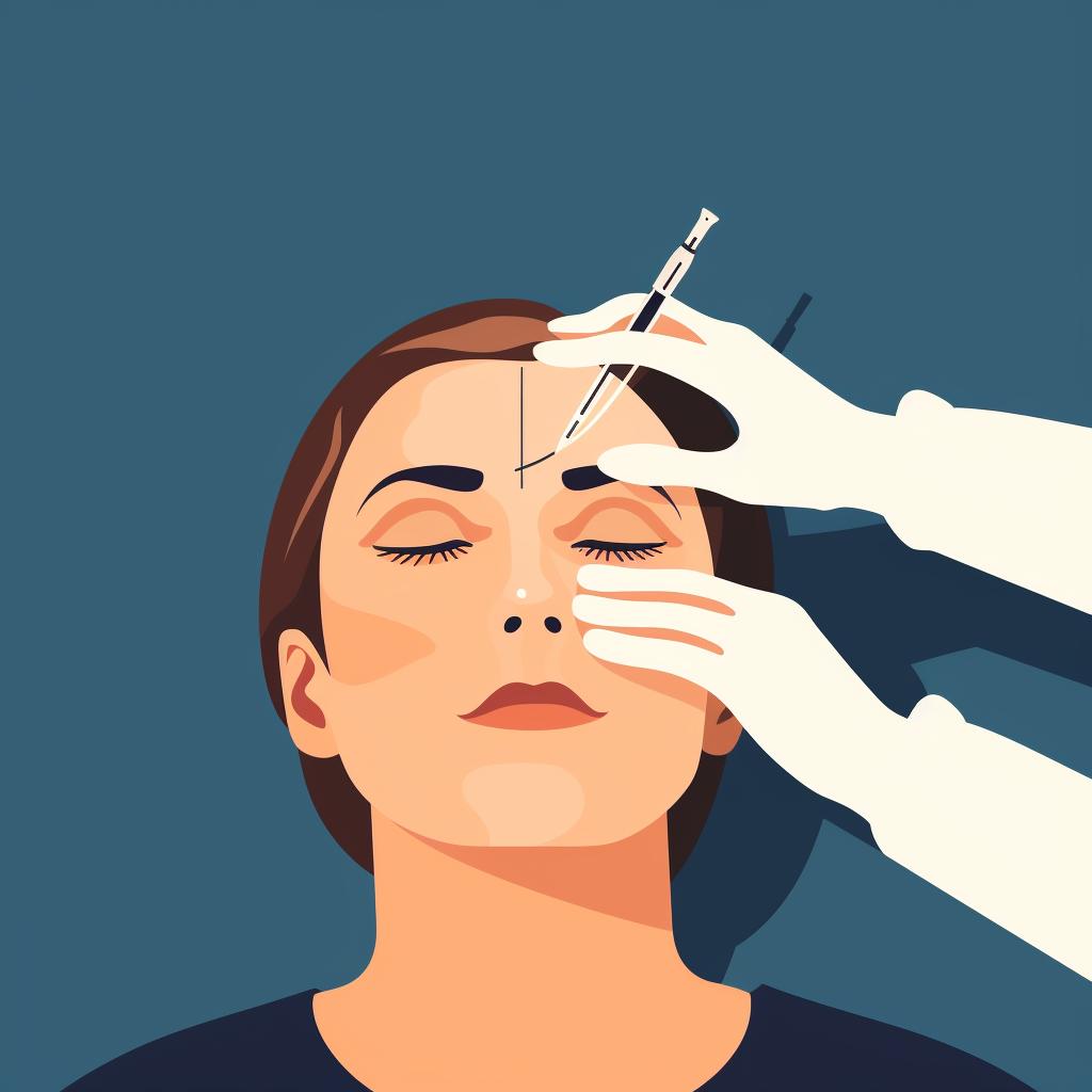 A professional injecting Botox into a patient's face