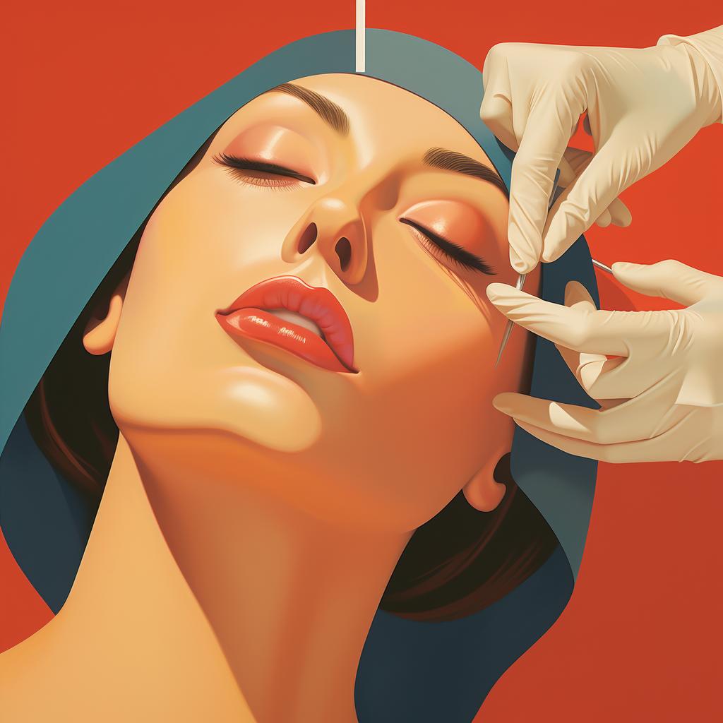 Close-up of Botox injection