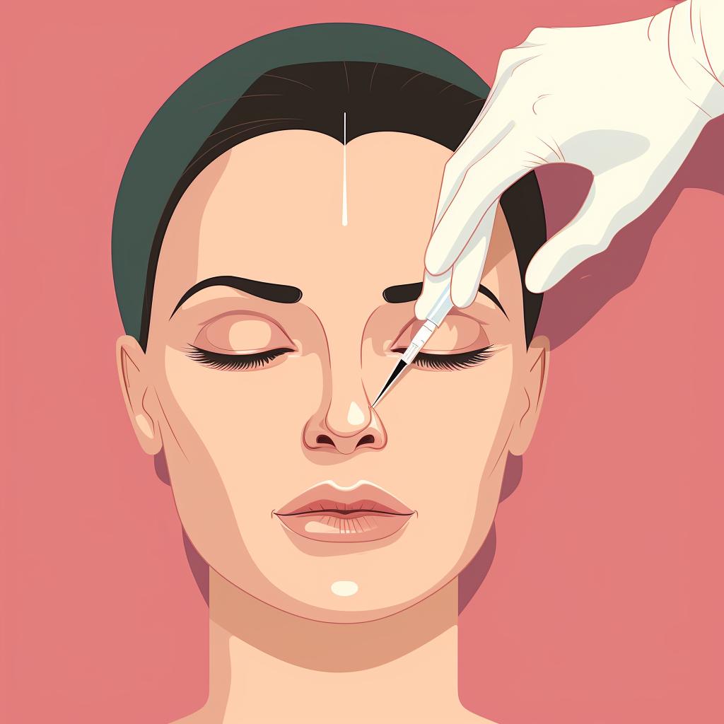 Botox being injected into the eyelid area