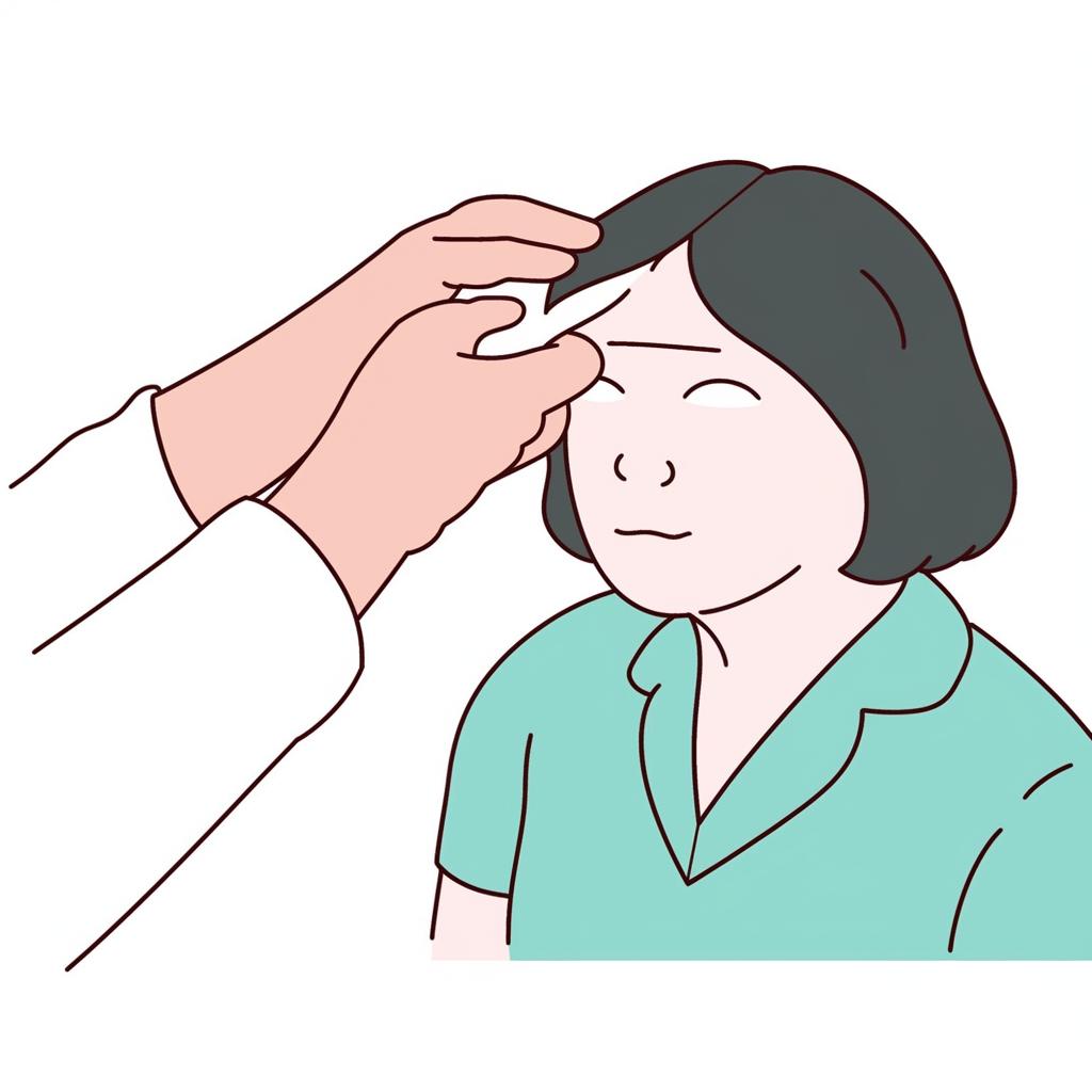 A doctor marking a patient's eyelid