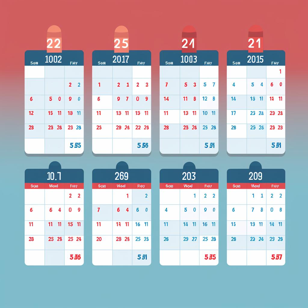 A calendar with marked dates for different treatments